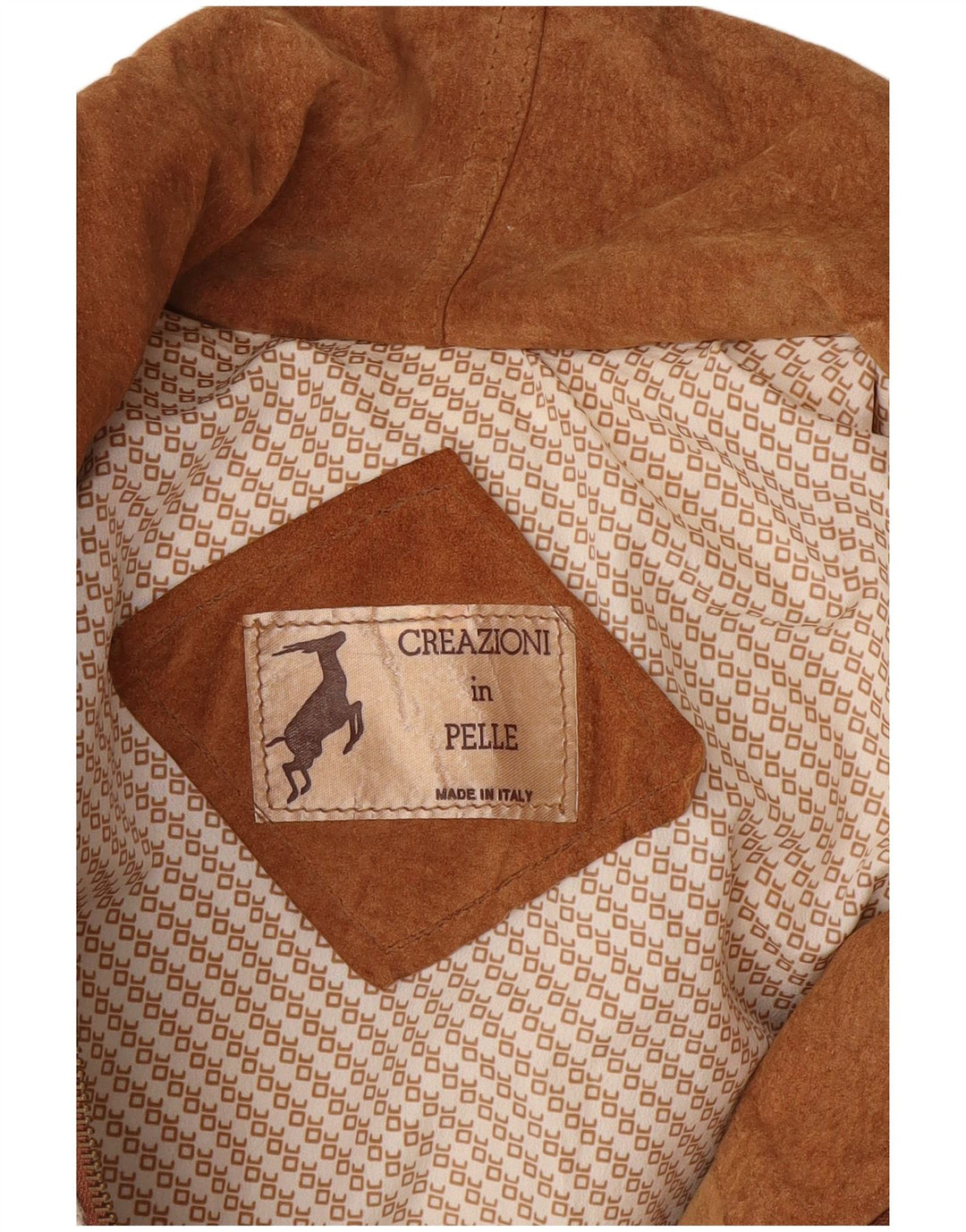 Giacca in pile di pelle da donna vintage UK 14 Pelle color block bianca media