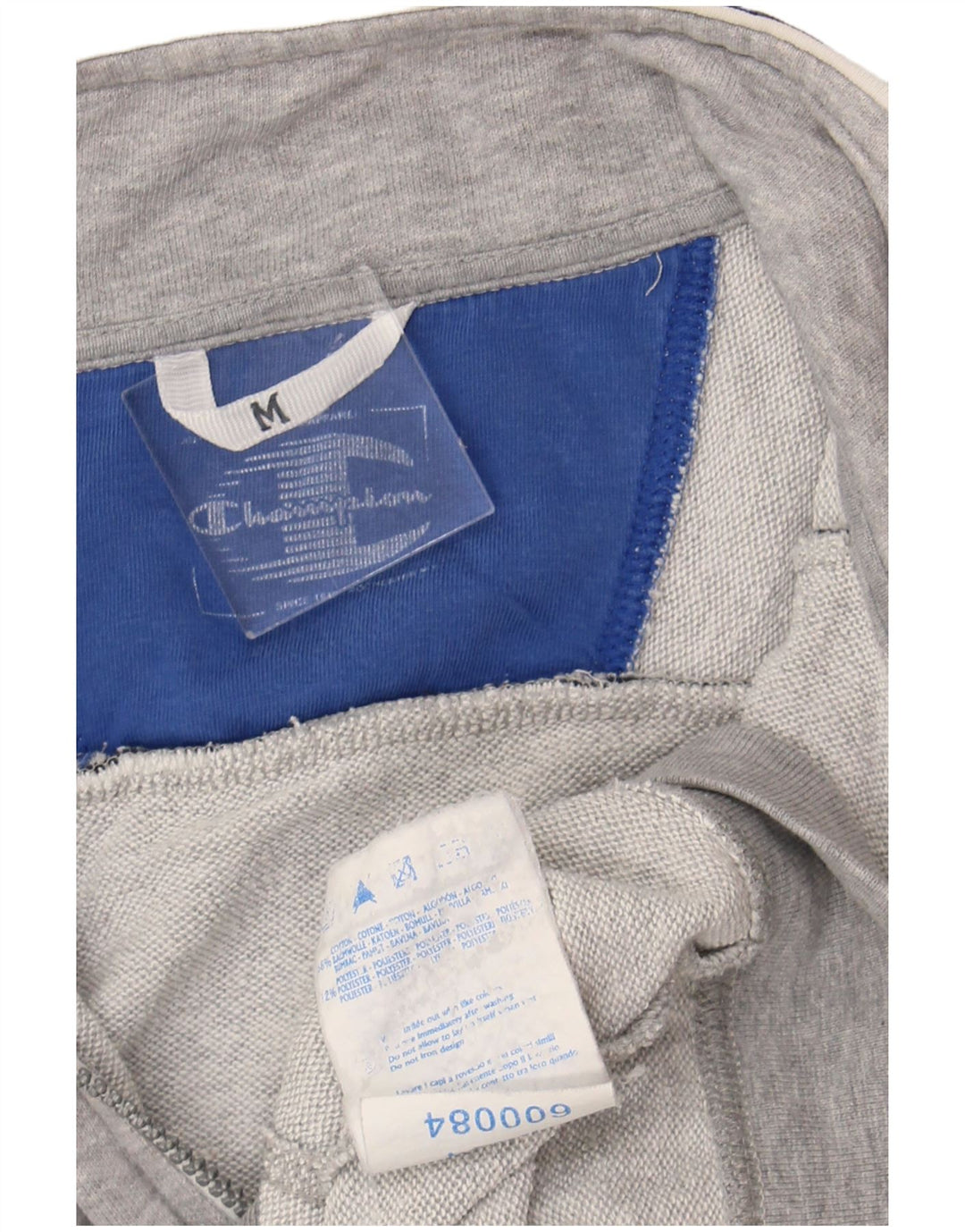 CHAMPION Mens Tracksuit Top Jacket Medium Grey Colourblock Cotton