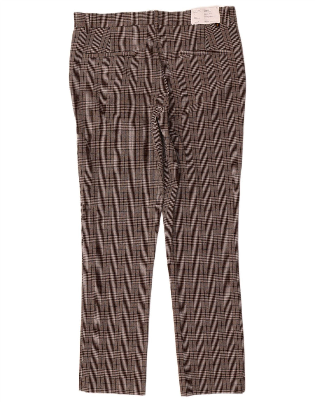 Pantaloni chino slim da uomo Farah W32 L30 poliestere a quadri grigi