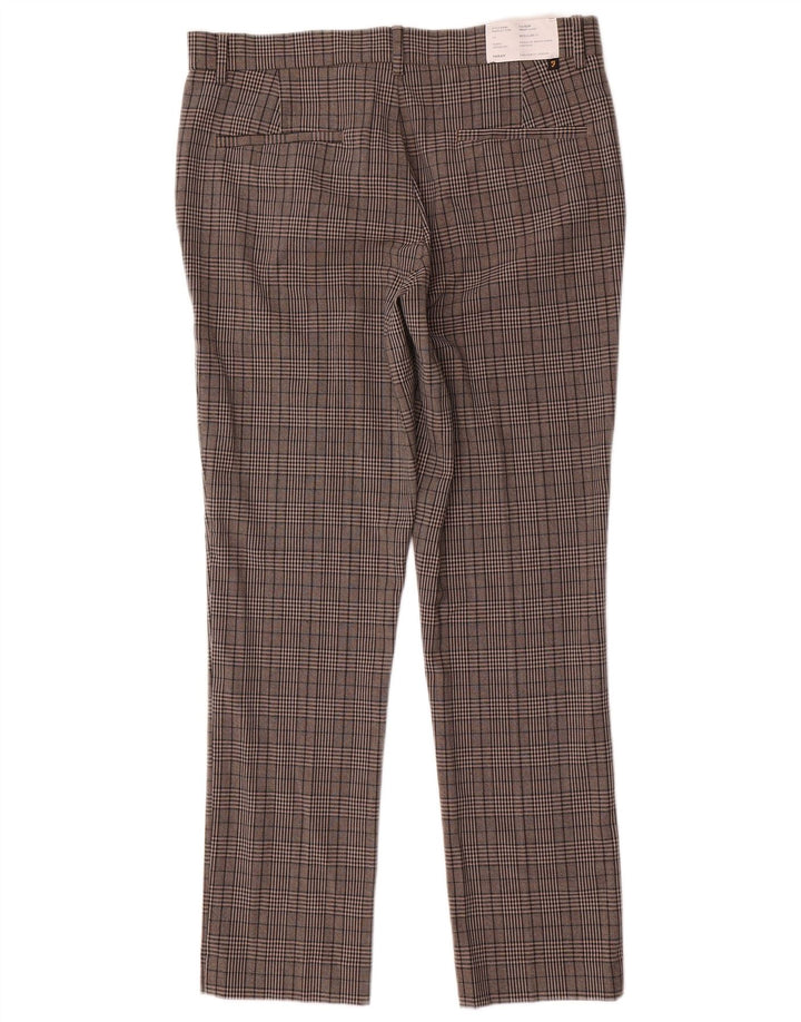 Pantaloni chino slim da uomo Farah W32 L30 poliestere a quadri grigi