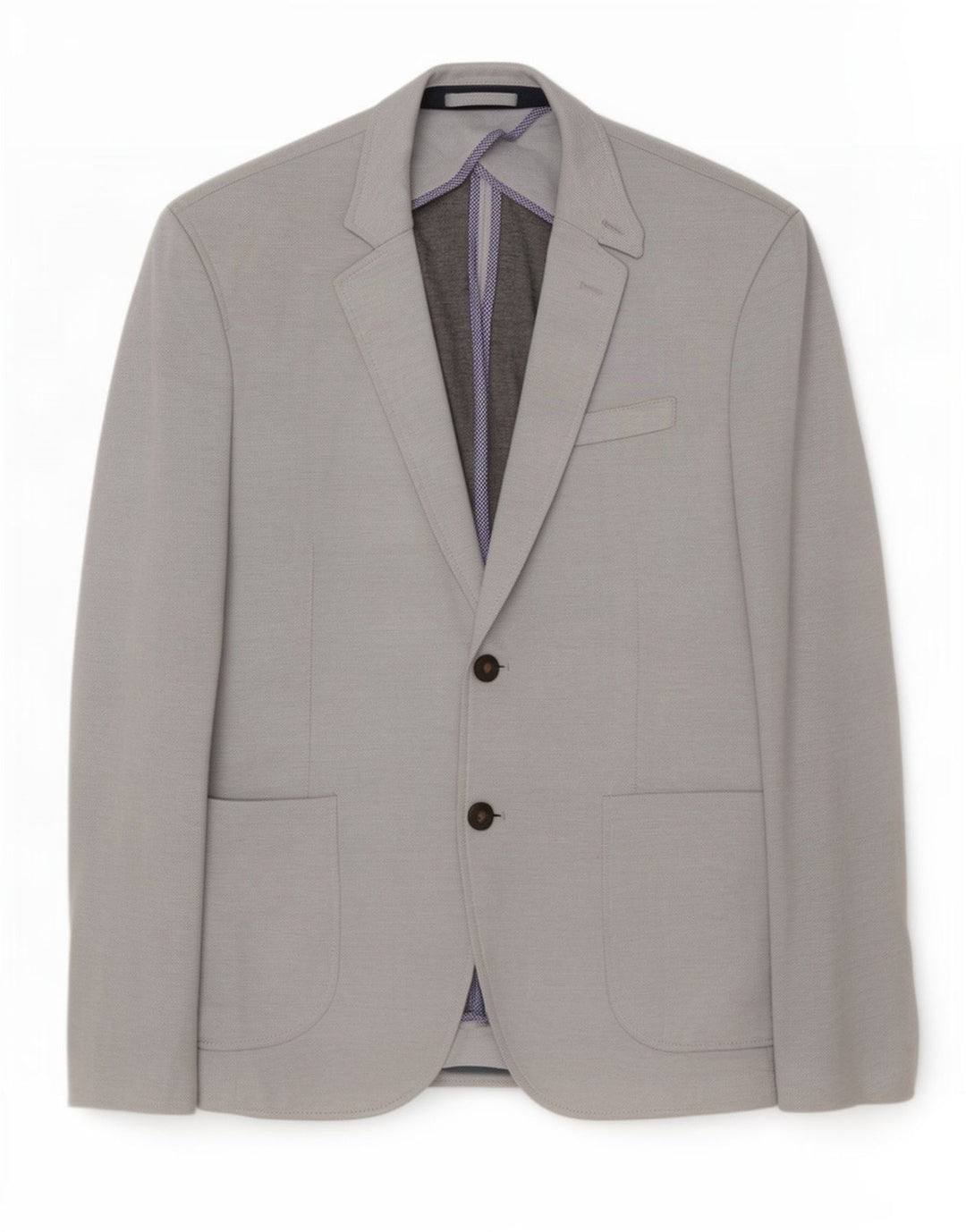 Giacca blazer da uomo a 2 bottoni Zara EU 52 grande poliestere color block grigio