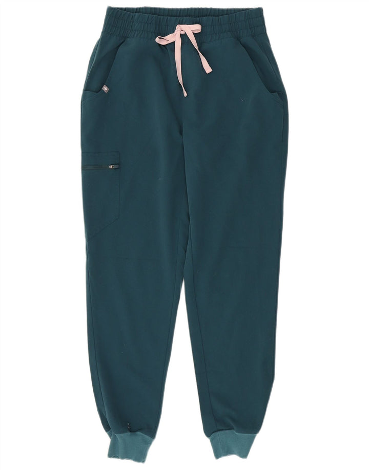 Pantaloni da tuta cargo da donna FIGS Joggers UK 10 Small Verde Poliestere