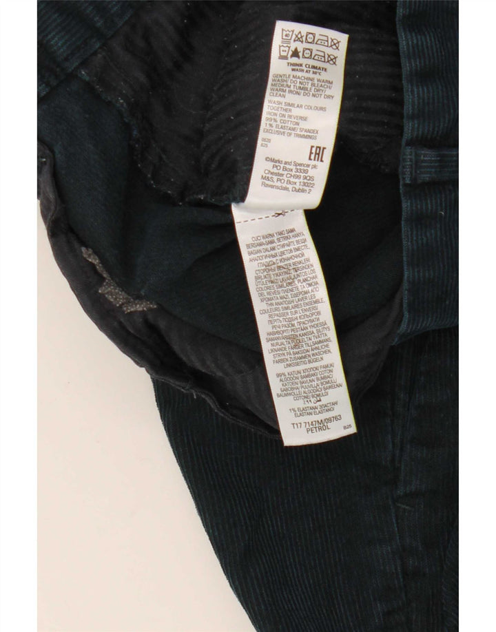 Pantaloni di velluto a coste regolari dritti da uomo Marks & Spencer W36 L29 verdi