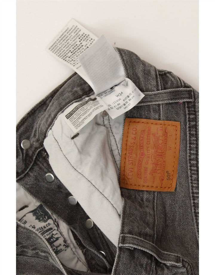 LEVI'S Pantaloncini di jeans 501 da donna W24 XS Cotone grigio