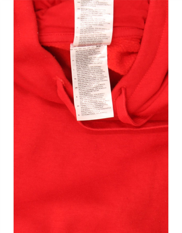 Felpa con cappuccio da uomo Adidas XL rossa in poliestere