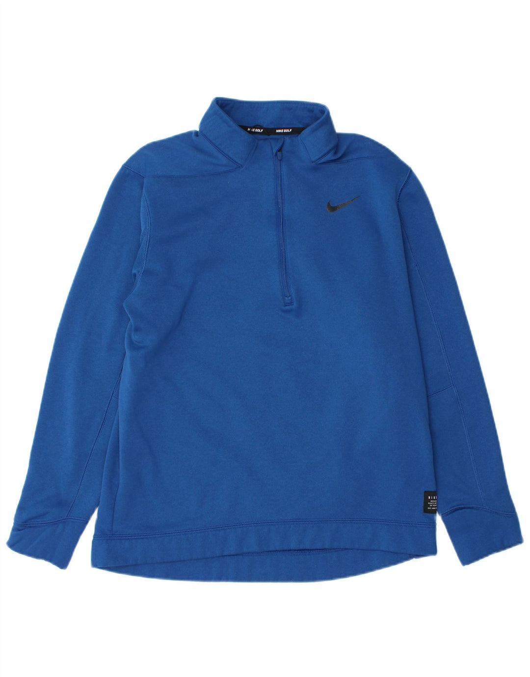 Felpa Nike da uomo con zip e collo, in poliestere blu medio
