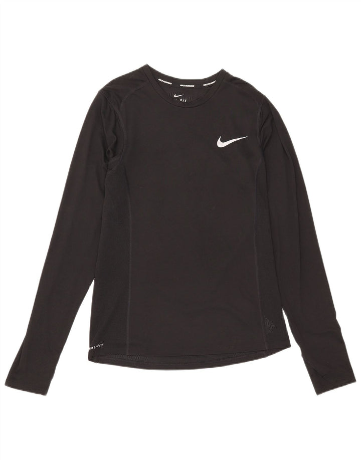 Maglia Nike Dri Fit da uomo a manica lunga piccola in poliestere nero
