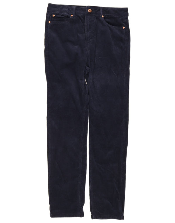 Pantaloni di velluto a coste da donna Marks & Spencer UK 14 Large W32 L28 Blu navy