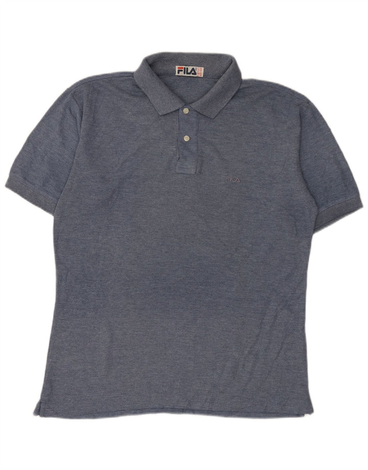 Polo da uomo Fila IT 46 Small in cotone screziato blu