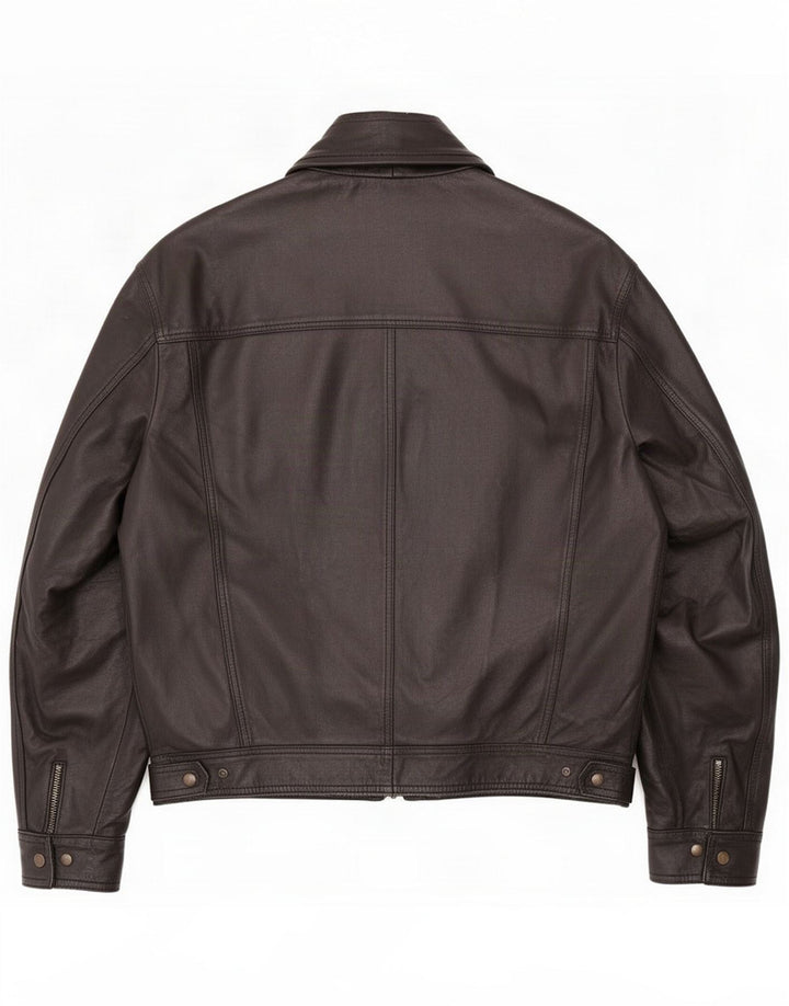 Giacca in pelle da uomo vintage IT 48 Medium Black