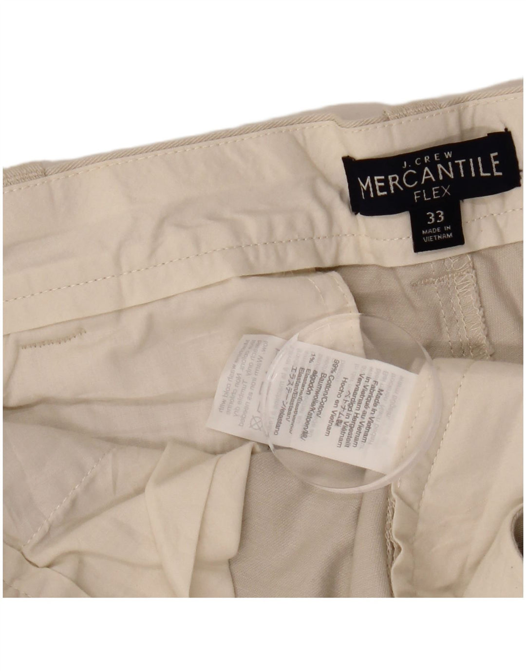 Pantaloncini chino mercantili da uomo J. CREW W33 cotone beige medio