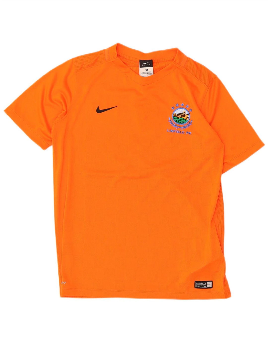 NIKE Boys Dri Fit T-Shirt Top 12-13 Years Large Orange Polyester