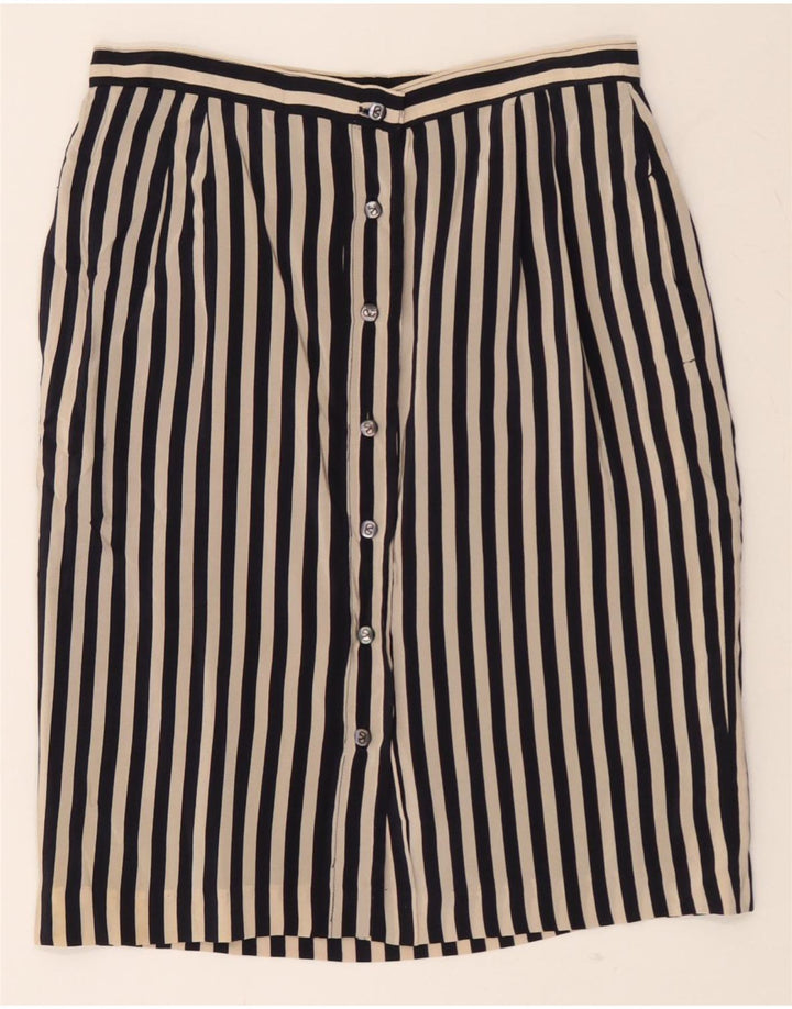 VINTAGE Womens Straight Skirt W30 Medium  Black Striped Vintage Vintage and Second-Hand Vintage from Messina Hembry 