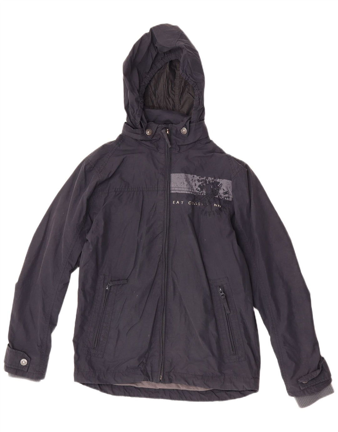 Giacca a vento con cappuccio grafica da uomo Timberland UK 36 Small Blu Navy