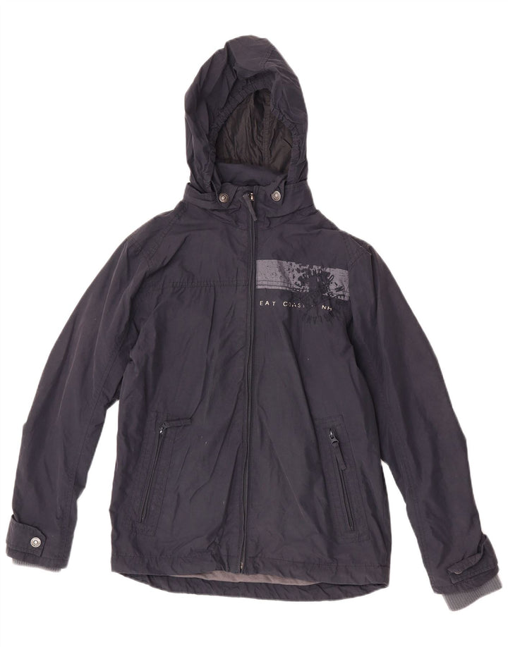Giacca a vento con cappuccio grafica da uomo Timberland UK 36 Small Blu Navy