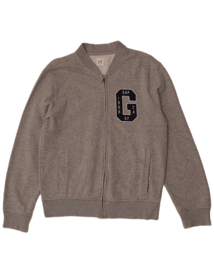 Giacca da ginnastica grafica da uomo Gap in cotone grigio medio