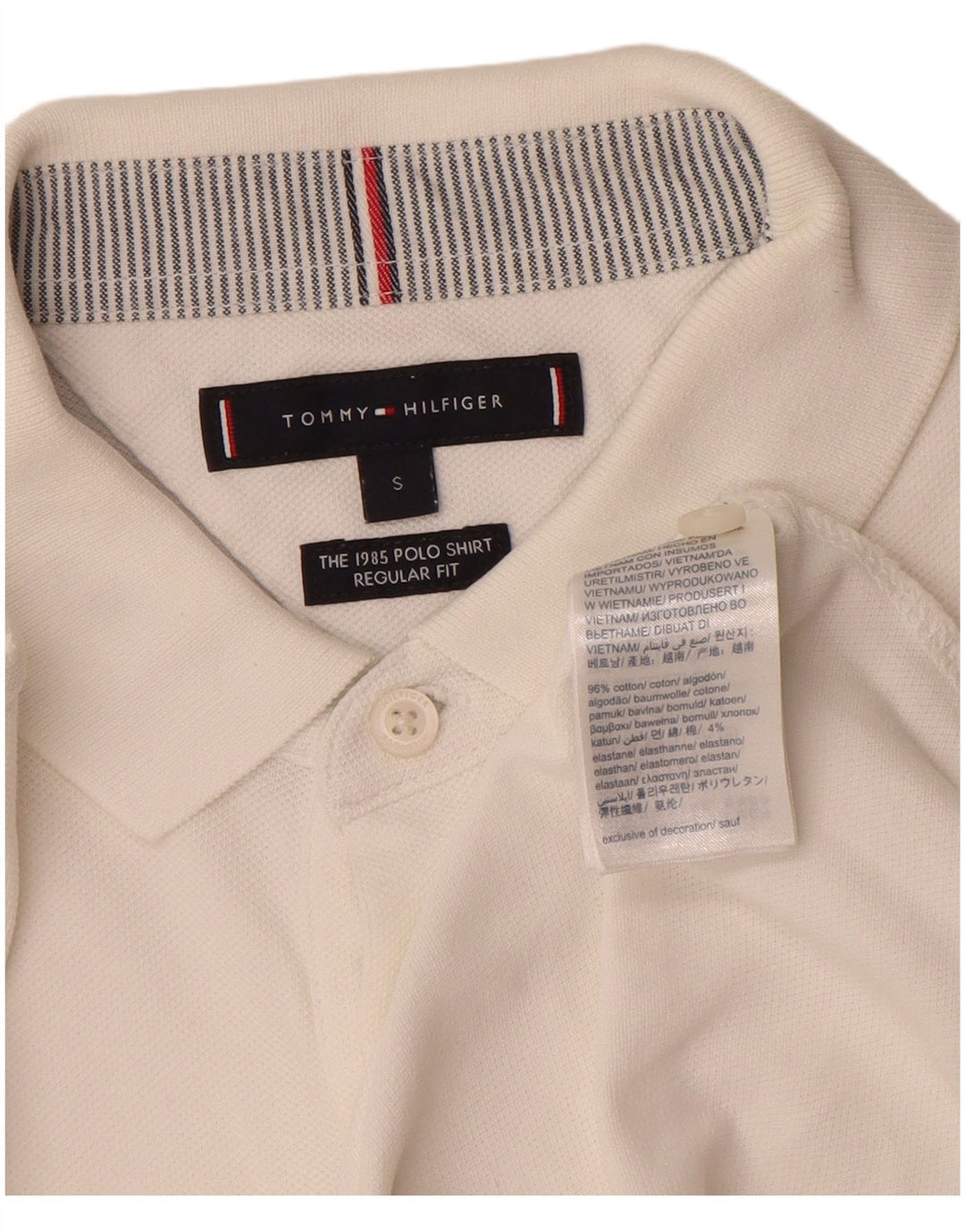 Polo Tommy Hilfiger da uomo vestibilità regolare piccola in cotone bianco