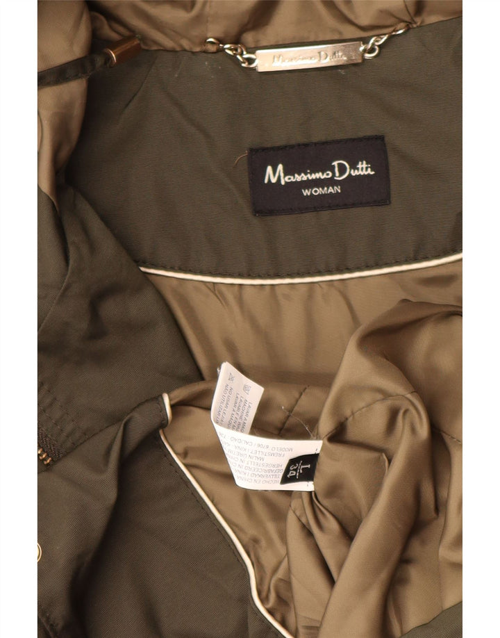 MASSIMO DUTTI Giacca Parka da donna con cappuccio UK 16 Large Verde Poliestere