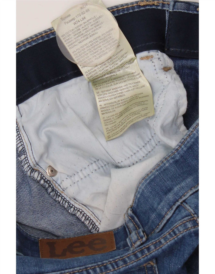 Jeans dritti Lee da donna a vita media, vestibilità regolare, W29 L33, cotone blu