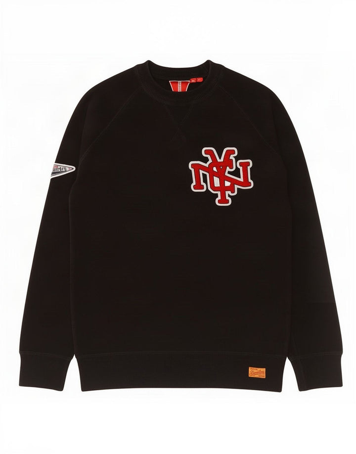 Felpa grafica da uomo Superdry Maglione piccolo cotone nero