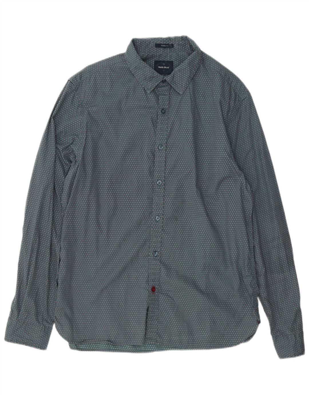 Camicia da uomo White Stuff Large in cotone geometrico verde