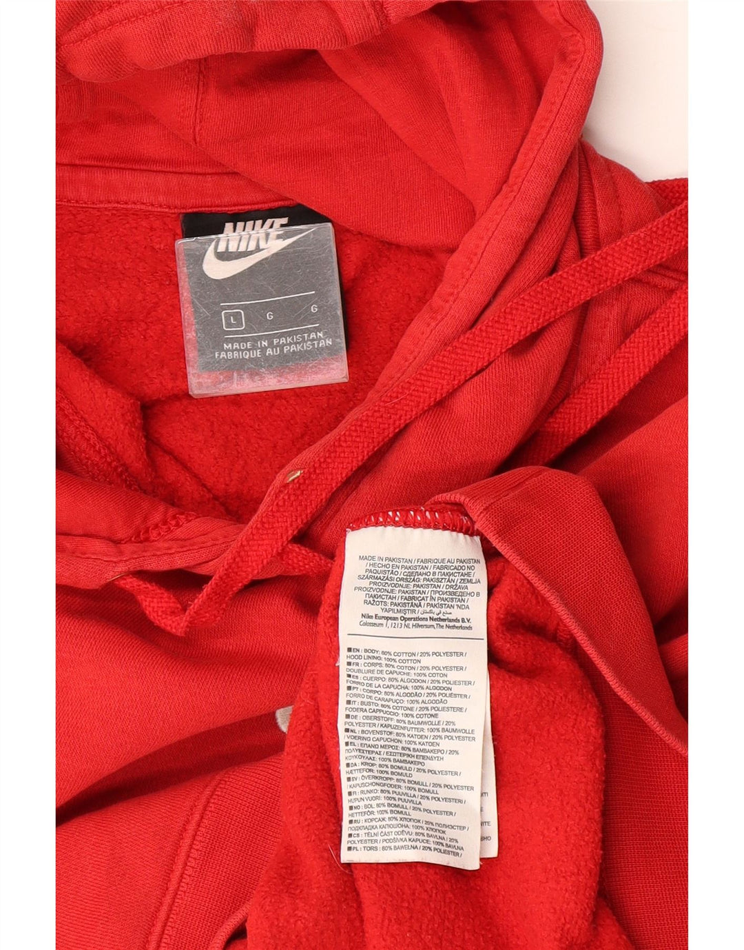 Felpa con cappuccio da uomo Nike Large rossa in cotone