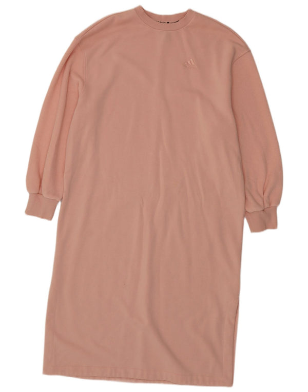 Abito maglione felpa oversize da donna Adidas UK 8/10 piccolo cotone rosa