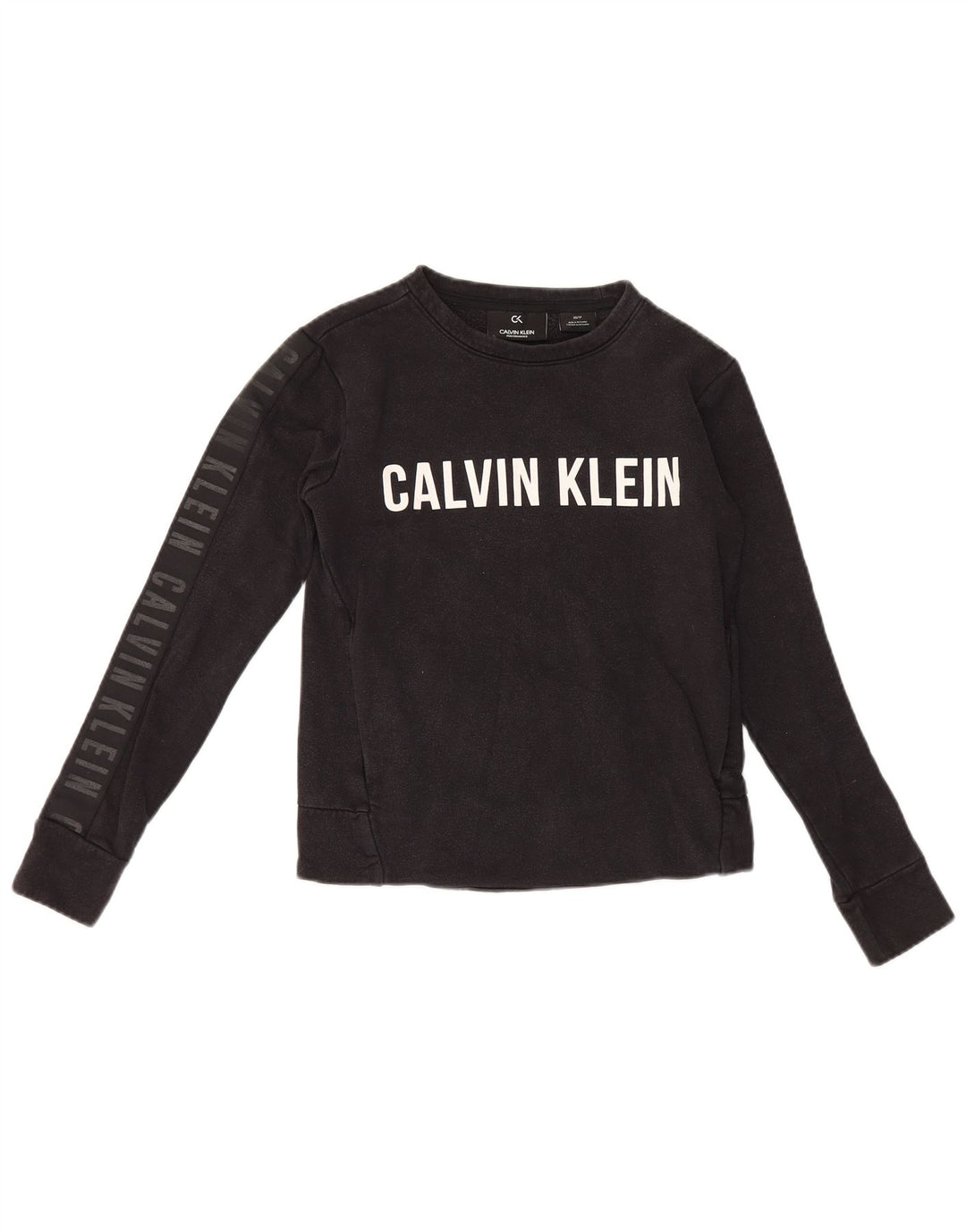 Felpa oversize grafica da donna Calvin Klein Jumper UK 6 XS Nera