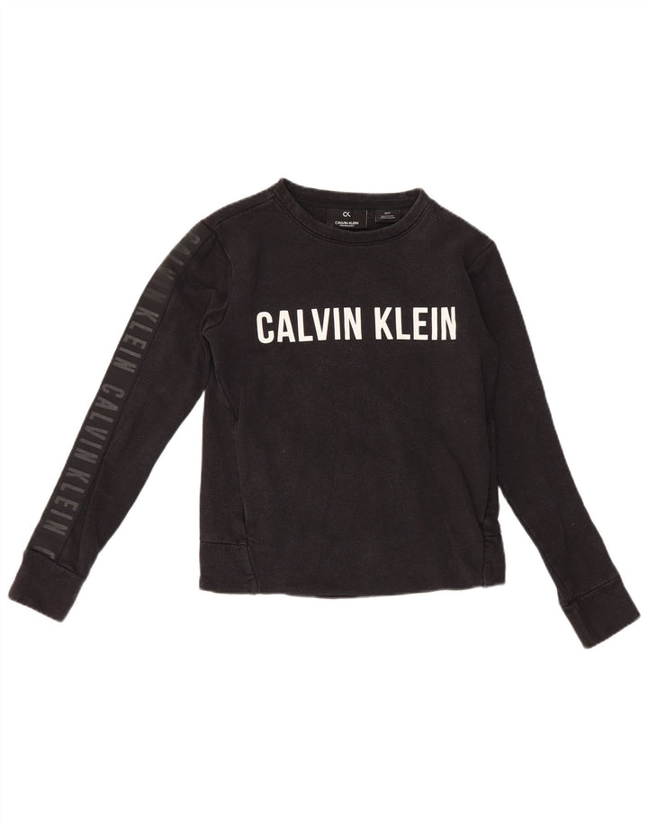Felpa oversize grafica da donna Calvin Klein Jumper UK 6 XS Nera