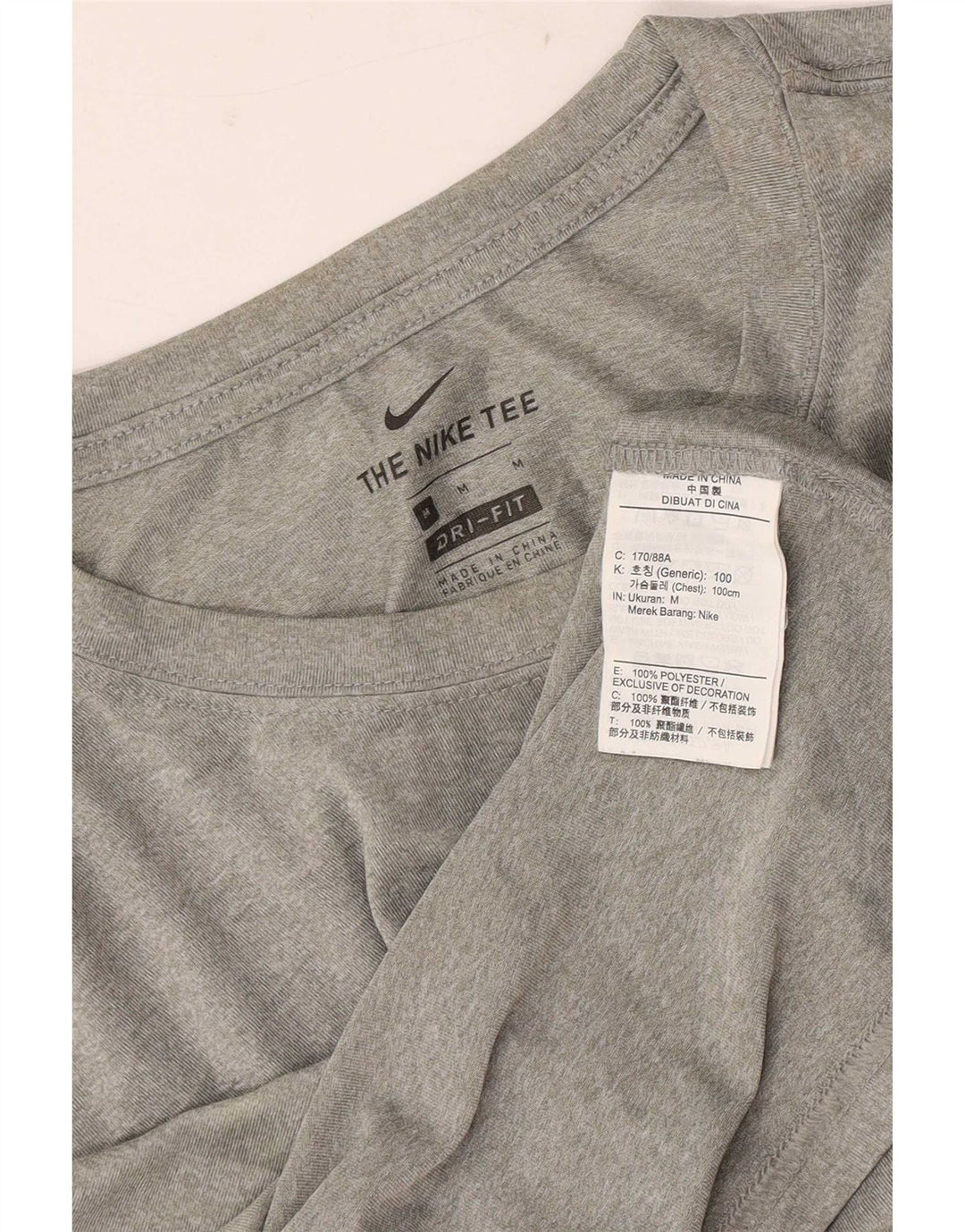 T-shirt Nike Dri Fit da uomo, top in poliestere grigio medio
