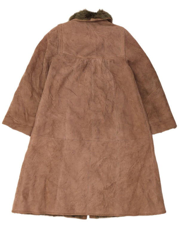 Cappotto in shearling da donna VINTAGE UK 14 Large Beige