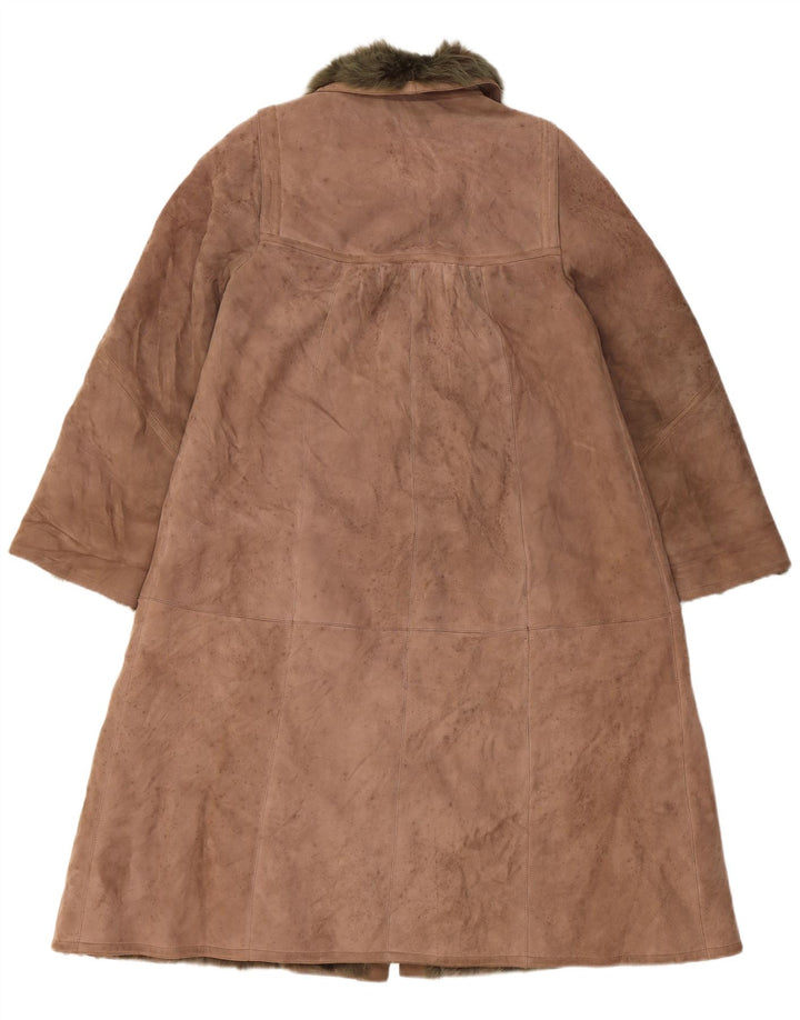 Cappotto in shearling da donna VINTAGE UK 14 Large Beige
