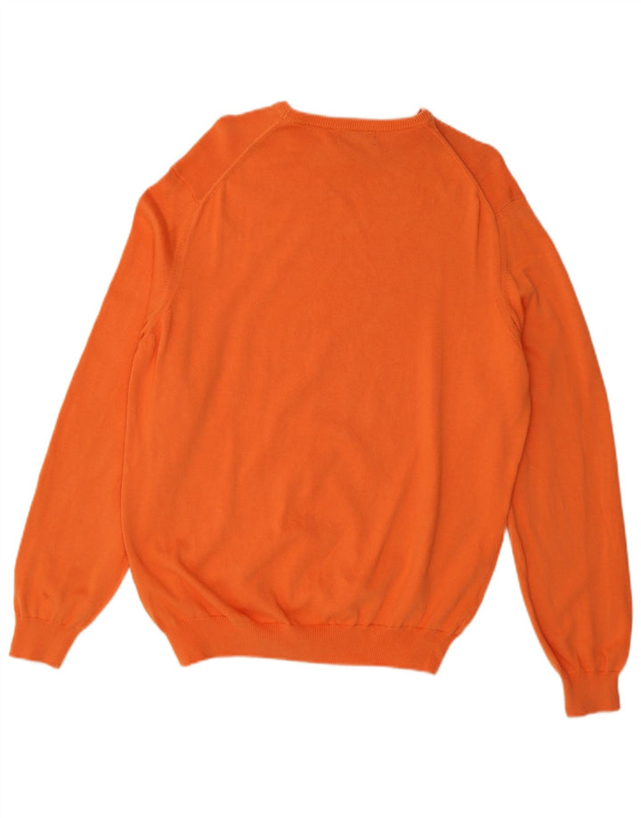 Massimo Dutti Maglione da uomo con scollo a barca grande in cotone arancione