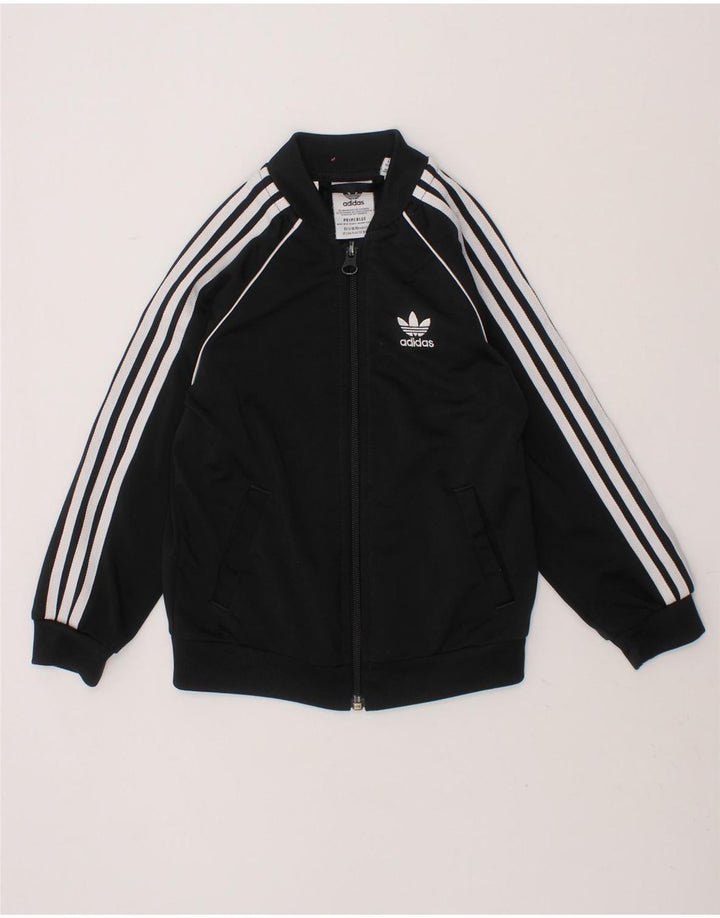 ADIDAS Boys Tracksuit Top Jacket 3-4 Years Black Polyester Vintage Adidas and Second-Hand Adidas from Messina Hembry 