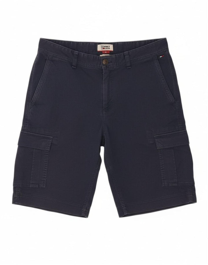 TOMMY HILFIGER Mens Cargo Shorts W30 Medium  Navy Blue Cotton