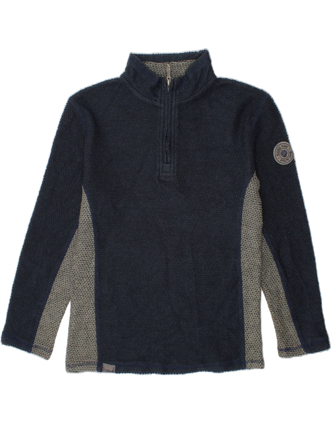 WEIRD FISH Boys Sweatshirt Jumper 11-12 Years Navy Blue Colourblock Vintage Weird Fish and Second-Hand Weird Fish from Messina Hembry 