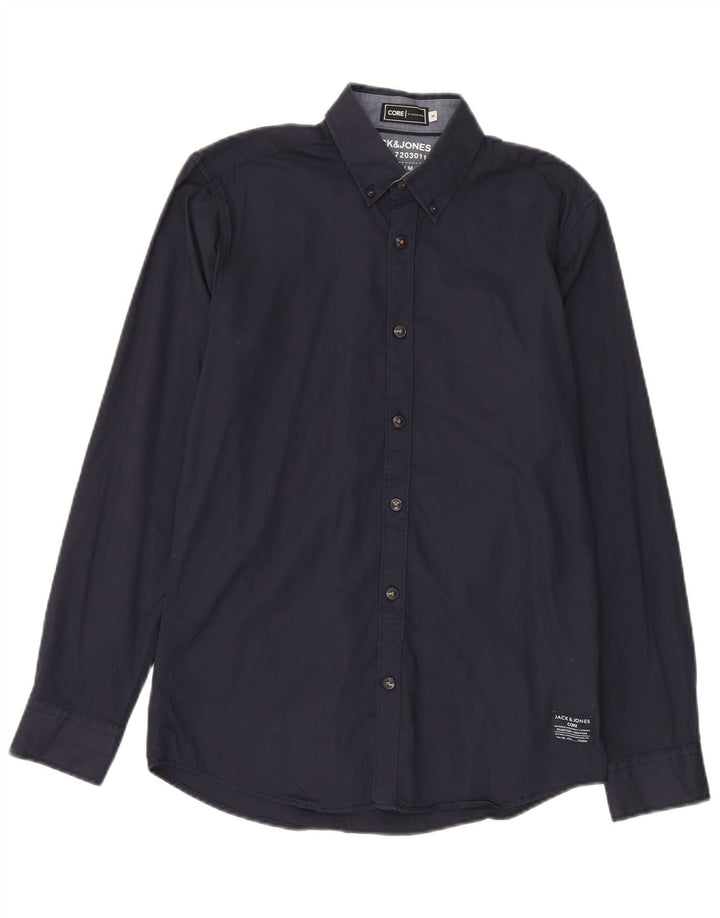 Camicia da uomo Jack & Jones piccola in cotone blu navy
