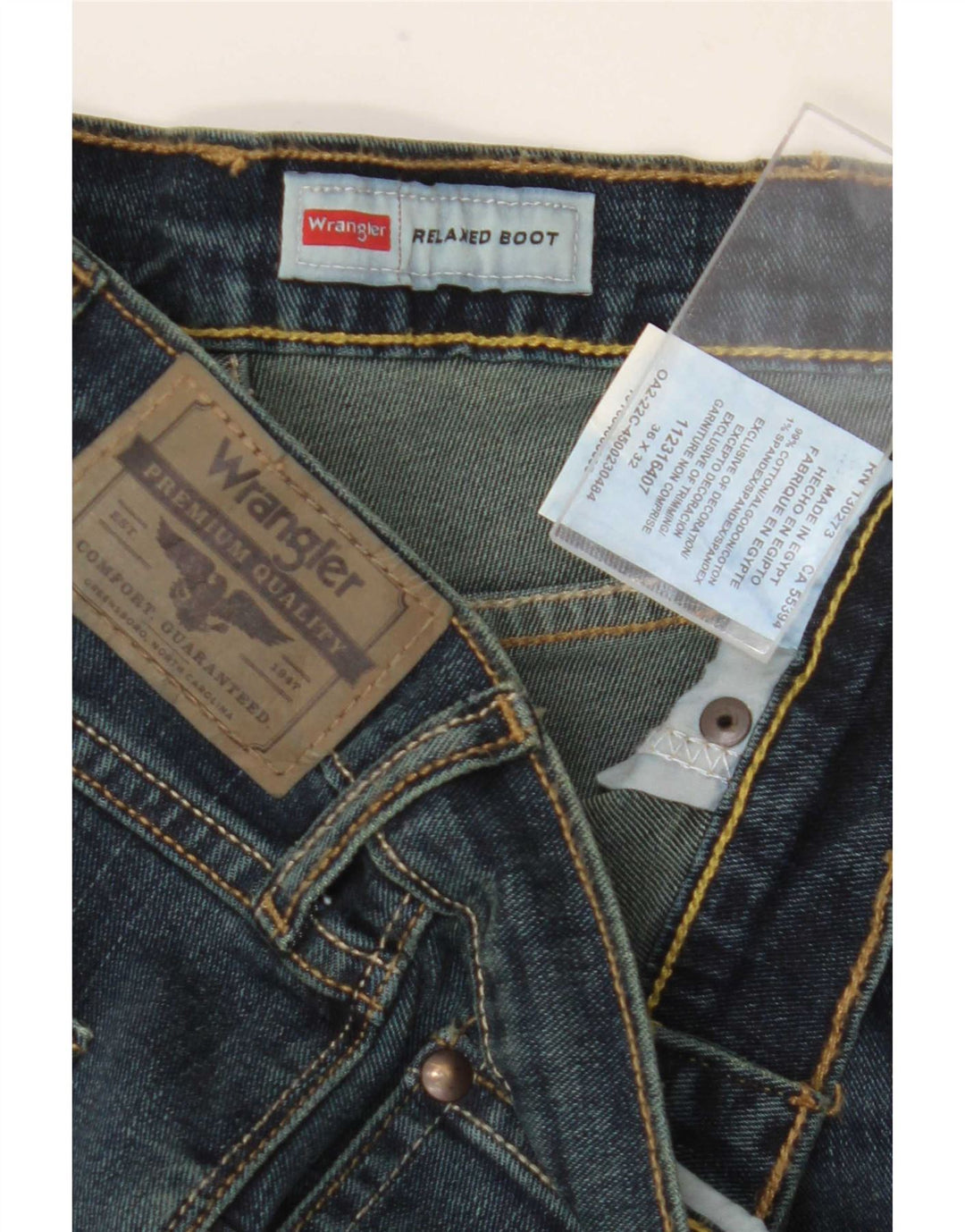Jeans Wrangler da uomo con vestibilità rilassata Bootcut W36 L32 cotone blu navy
