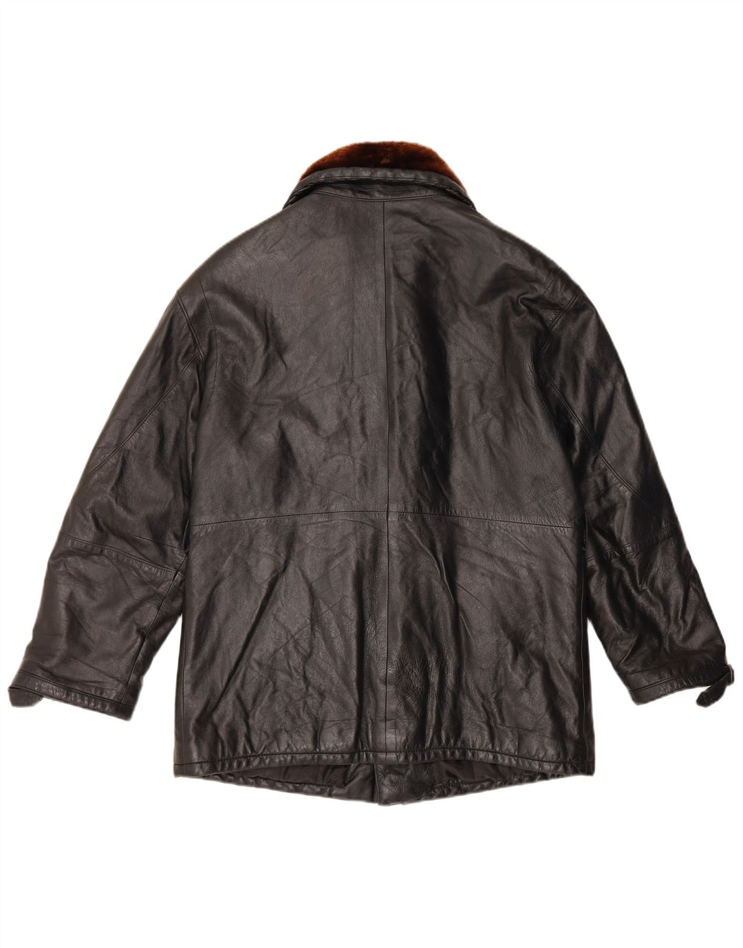 Giacca in pelle vintage da uomo UK 36 Small Black Colourblock
