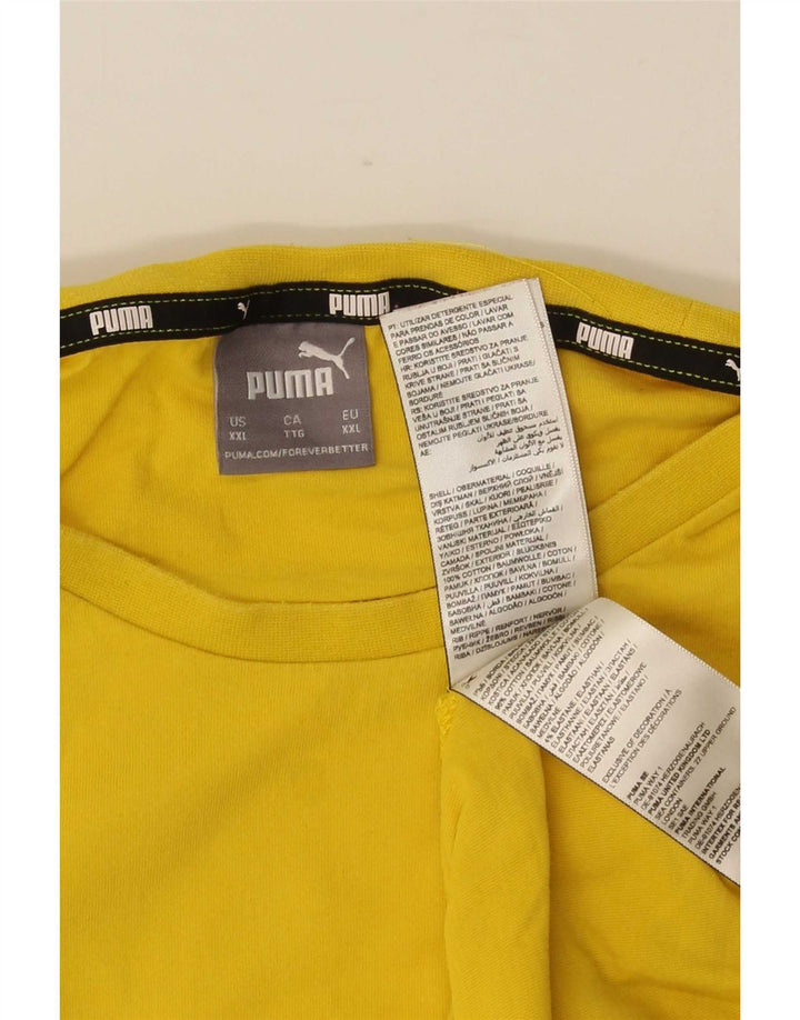 T-shirt da uomo Puma Top 2XL in cotone giallo