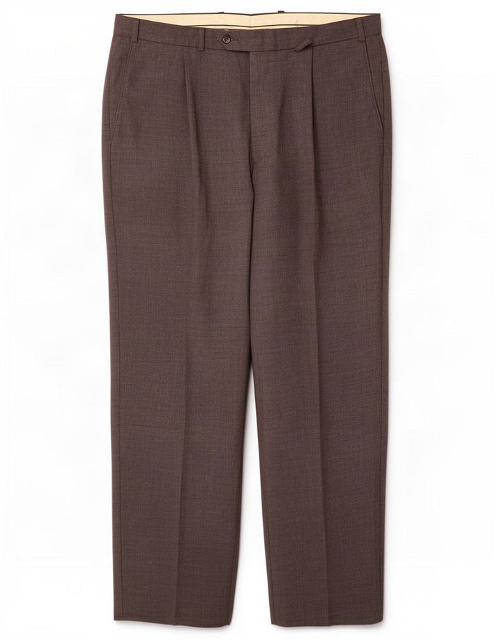 Pantaloni da abito con pegging da uomo Marks & Spencer W36 L29 poliestere grigio