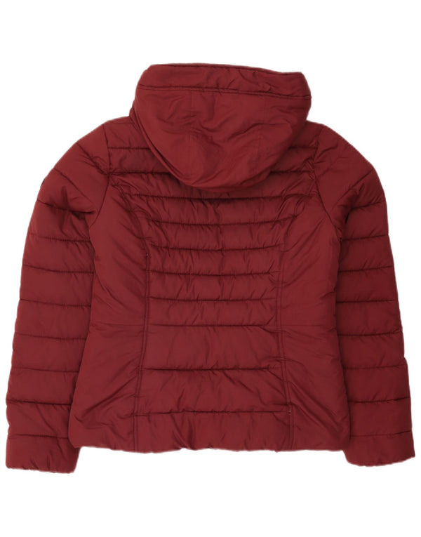Giacca imbottita in sherpa con cappuccio da donna Hollister UK 14 bordeaux medio