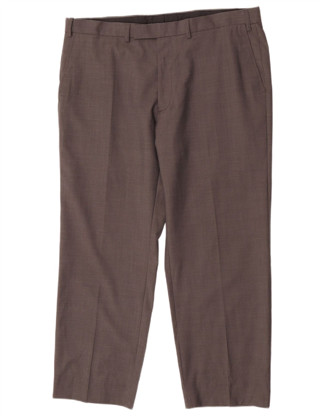 Pantaloni da abito vestibilità regolare da uomo Marks & Spencer W36 L29 lana marrone