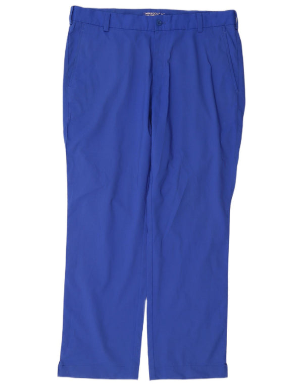 Pantaloni chino dritti Nike Dri Fit da uomo W34 L32 poliestere blu