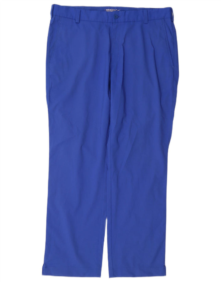 Pantaloni chino dritti Nike Dri Fit da uomo W34 L32 poliestere blu