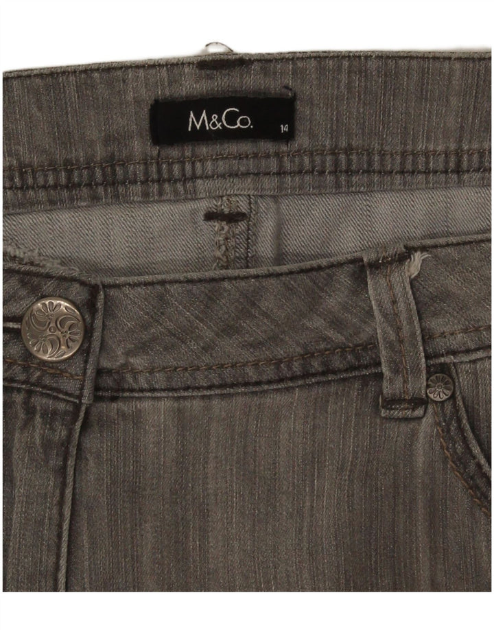 Mini gonna di jeans da donna M&Co UK 14 grande W34 grigia