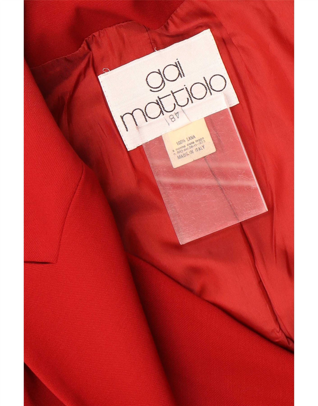 Giacca Blazer a 1 Bottone Donna Gai Mattiolo IT 48 XL Lana Rossa