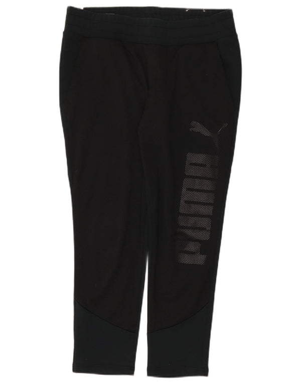 Leggings grafici crop da donna Puma UK 12 cotone medio nero