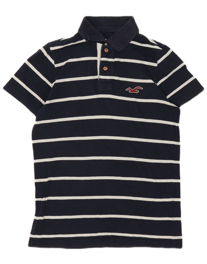 Polo Hollister da uomo piccola a righe blu navy