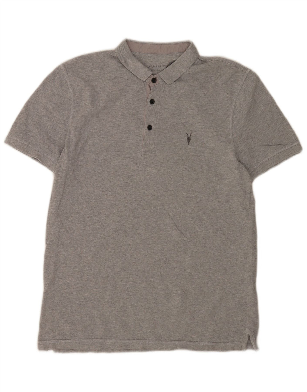 Polo da uomo All Saints in cotone grigio medio